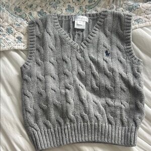 18m Ralph Lauren Gray Cable Knit Sweater Vest